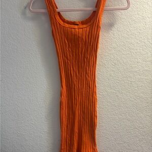 SHEIN Bright Orange Ribbed Top